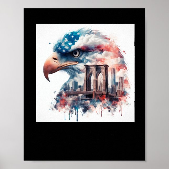 Póster Eagle Usa Pegatina (Frente)
