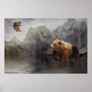 Póster Eaglebear Mtn. - Eagle, oso