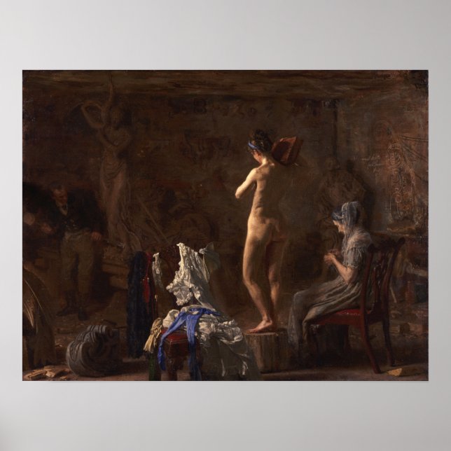 Póster Eakins - William Rush tallando (Frente)
