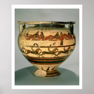 Póster Early Corinthian black-figure column-krater depict