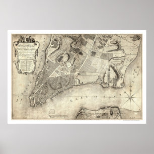 Póster Early New York City Map 1776