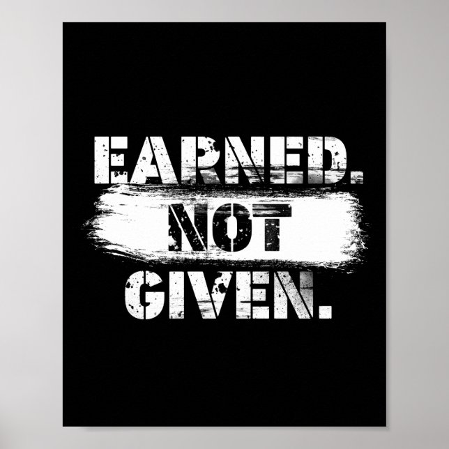 Póster Earned. Not given. (Frente)