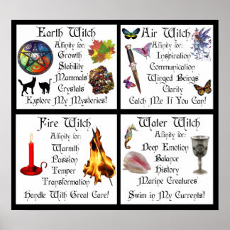 Póster Earth Air Water and Fire