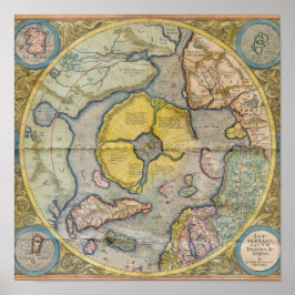 Póster Earth Continents Vintage Digital Maps