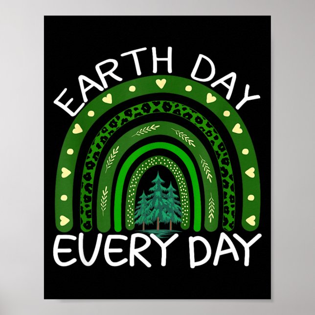 Póster Earth Day Everyday Rainbow Design Earth Day  (Frente)