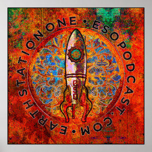 Póster Earth Station One Rocket Ship