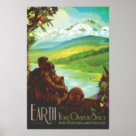Póster Earth Vintage Space Travel Poster