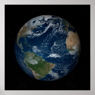 Póster Earth With Clouds And Sea Ice