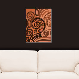 Póster Earthen Sandy-Naranja Curls Resumen Fern Frond