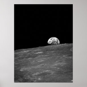 Póster Earthrise de la misión de la luna de Apolo 8