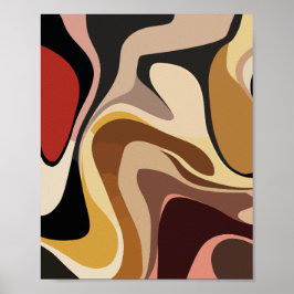 Póster Earthy Abstract Swirl Art