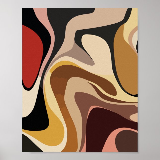 Póster Earthy Abstract Swirl Art (Frente)