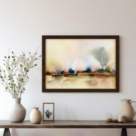 Póster Earthy Brown Abstract Surreal Landscape Art