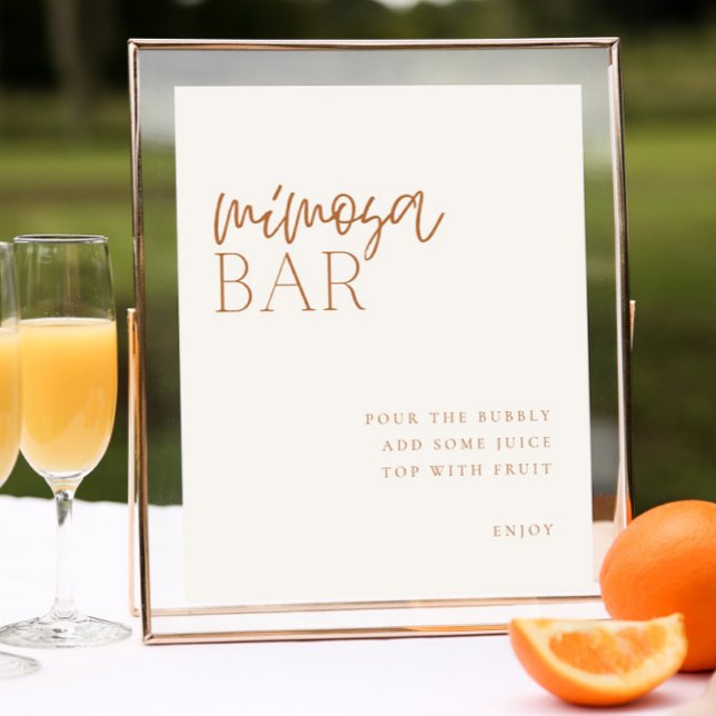 Póster Earthy Minimal Mimosa Bar Rótulo (Subido por el creador)