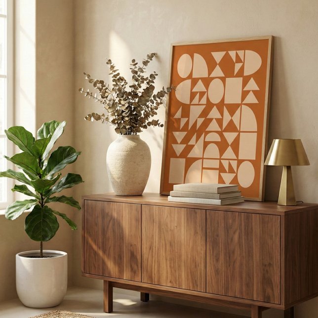 Póster Earthy Terracotta Modern Geometric Shapes Art (Subido por el creador)