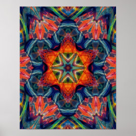 Póster Earthy Warm Energy Kaleidoscope Gradient