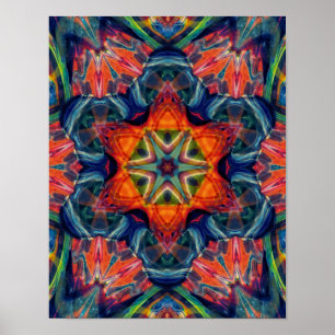 Póster Earthy Warm Energy Kaleidoscope Gradient