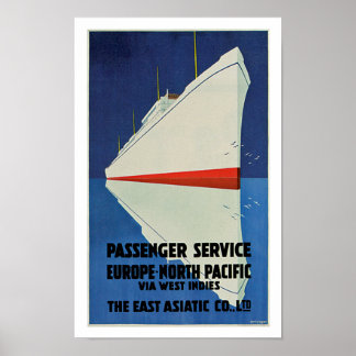 Póster East Asiatic Company Passenger Service