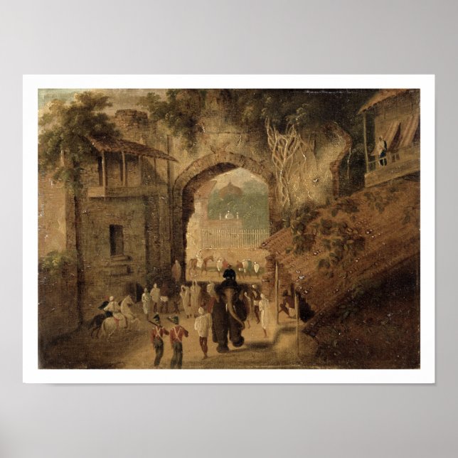 Póster East Gateway, Patna, 1825 (aceite sobre lienzo) (Frente)