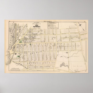 Póster East Providence Rhode Island Map