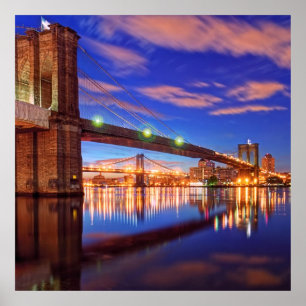 Póster East River, Brooklyn Bridge, Manhattan