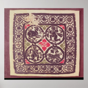 Póster East Roman Empire tapestry showing wild beast