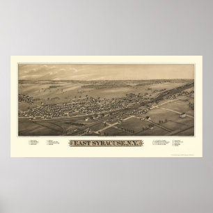 Póster East Syracuse, Mapa Panorámico de Nueva York - 188