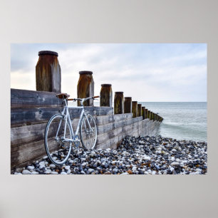 PÓSTER EASTBOURNE BEACH BICICLETA