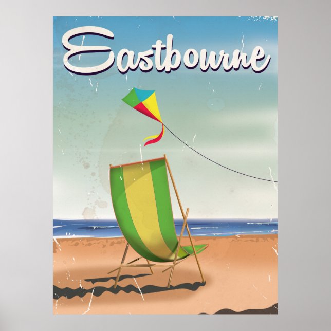 Póster Eastbourne poster de viajes de vintage británico (Frente)