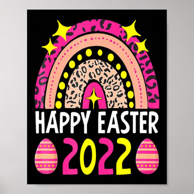 Póster Easter 2022 rainbow cute happy easter 2022 women  (Frente)