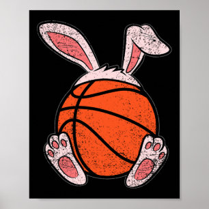 Póster Easter Basketball Lover Bunny Ears Ball Cubi Rabbi