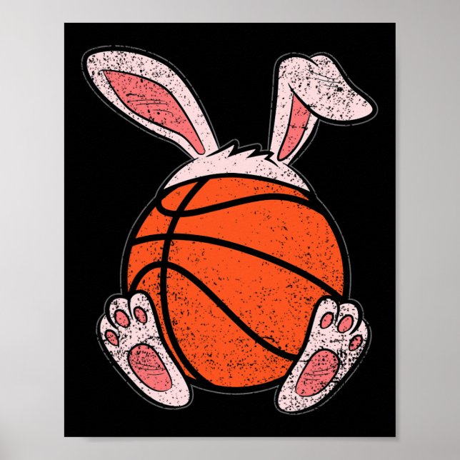 Póster Easter Basketball Lover Bunny Ears Ball Cubi Rabbi (Frente)