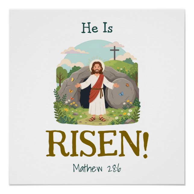 Póster Easter Bible Verse Kids Christian Scripture (Anverso)