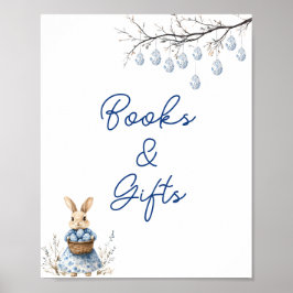 Póster Easter Bunny Chinoiserie Baby Shower Books & Gifts