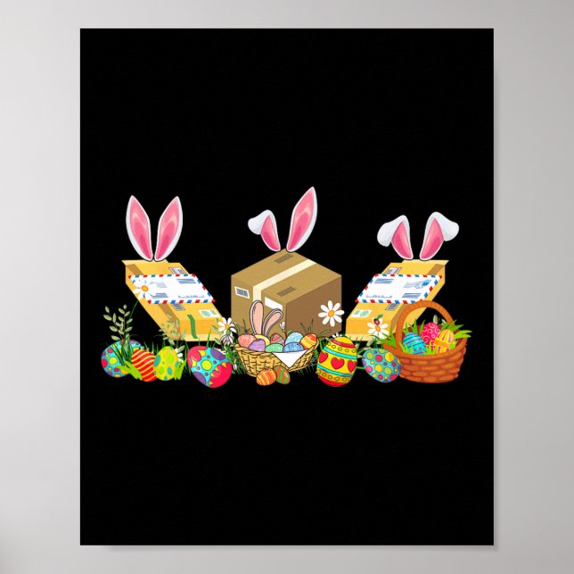 Póster Easter Bunny Postal Worker Tools Costume Huning E (Frente)