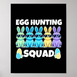 Póster Easter Bunny Squad Humor Día de Caza de Huevos 