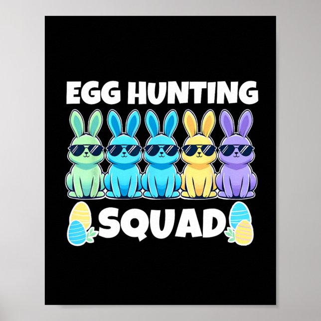 Póster Easter Bunny Squad Humor Día de Caza de Huevos  (Frente)