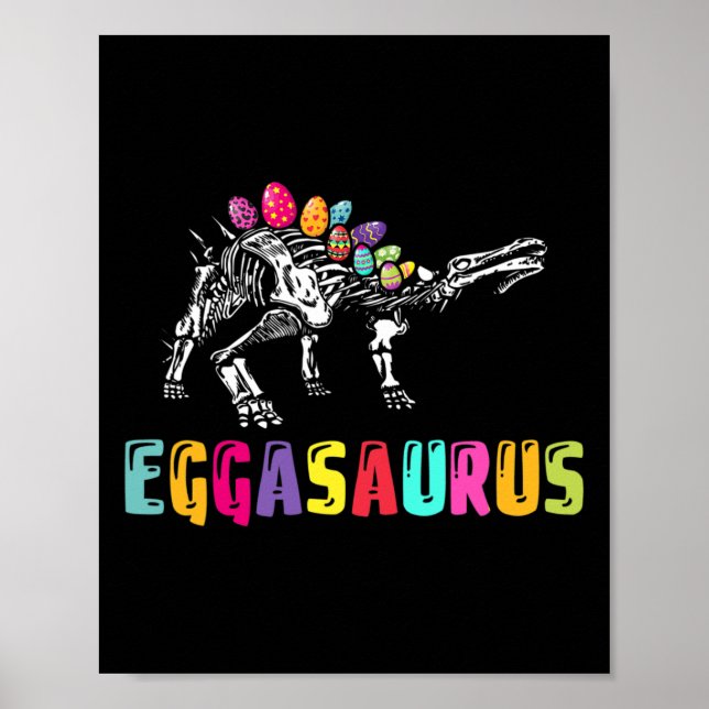 Póster Easter Day Dino - Eggasaurus Stegosaurus Egg Dinos (Frente)
