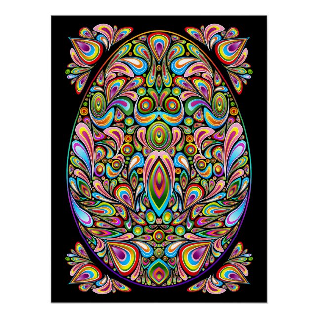 Póster Easter Egg Psychedelic Design (Anverso)