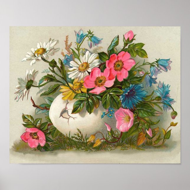 Póster Easter Flowers Vintage Floral Art (Frente)