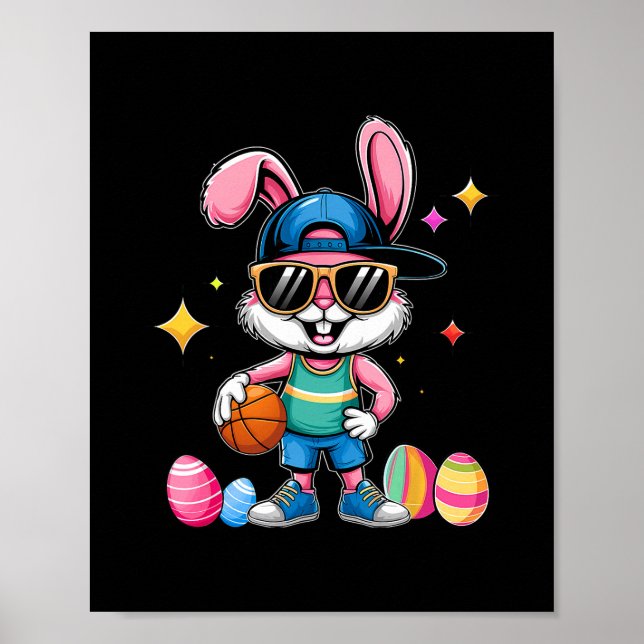 Póster Easter Sport Happy Easter Bunny Playing Sketll Kid (Frente)