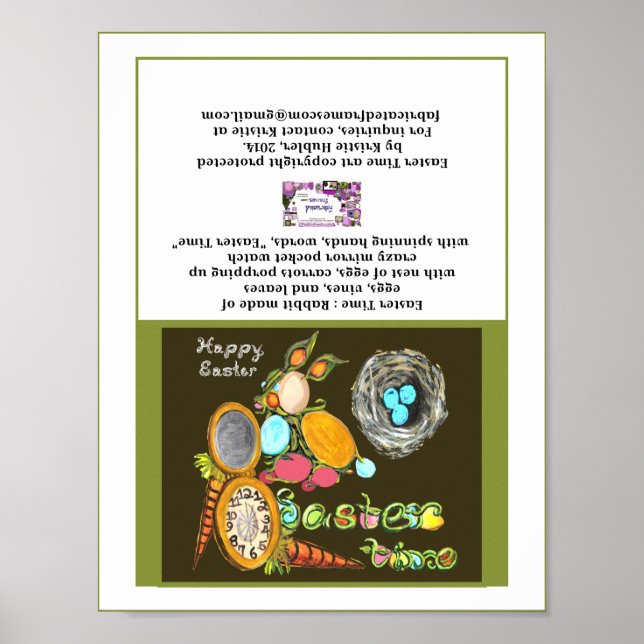 Póster Easter Time Bunny Egg Vine Watch Happy Easter Card (Frente)
