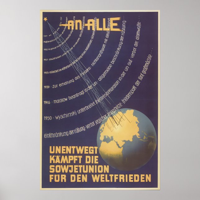 Póster Eastern German Propaganda Poster Unwavering fights (Frente)