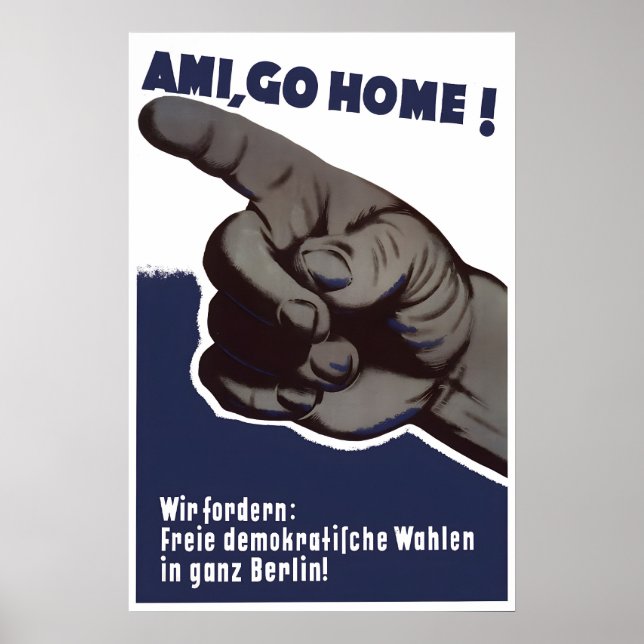 Póster Eastern Germany Propaganda Poster Americans Go (Frente)