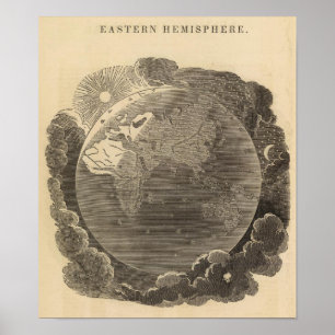 Póster Eastern Hemisphere Map by Goodrich