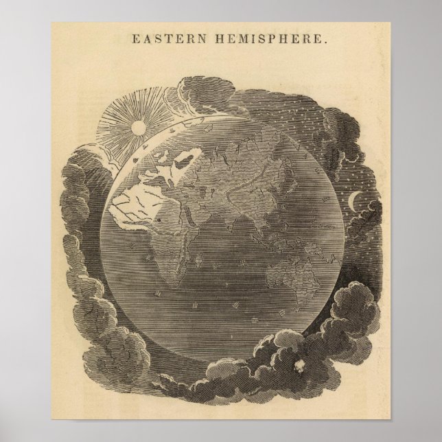 Póster Eastern Hemisphere Map by Goodrich (Frente)