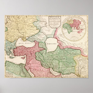 Póster EastPanoramic medio MapMiddle del este