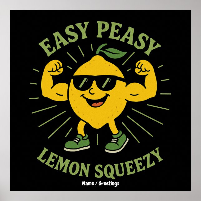 Póster Easy Peasy Lemon Squeezy Gift - Gracioso Hola vera (Frente)
