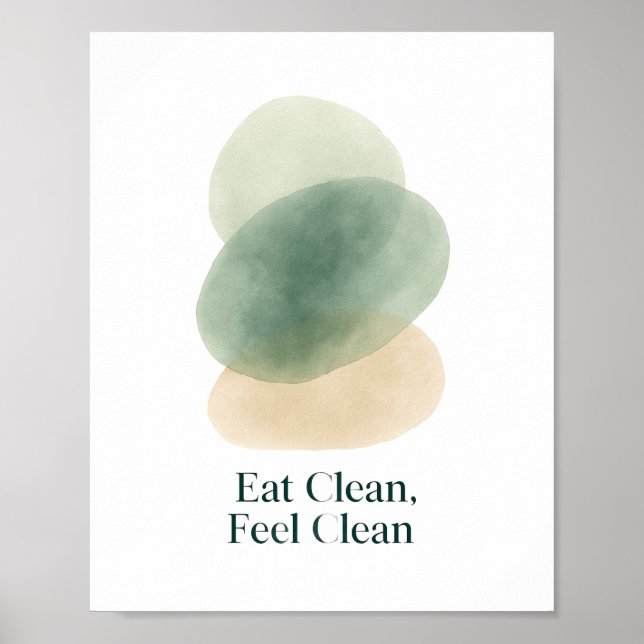 Póster Eat Clean Feel Clean Abstract Kitchen Print (Frente)