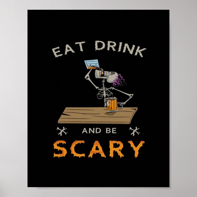 Póster Eat Drink And Be Scary Aesthetic Graphic (Frente)